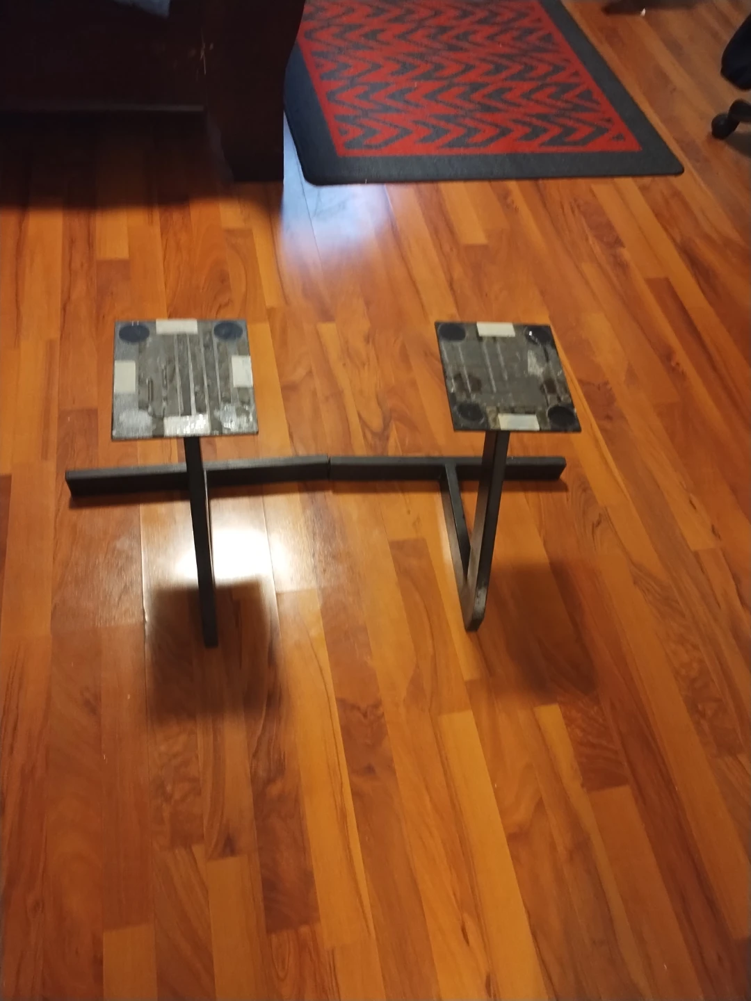 Pair of Black Metal Speaker Stands - photo 2