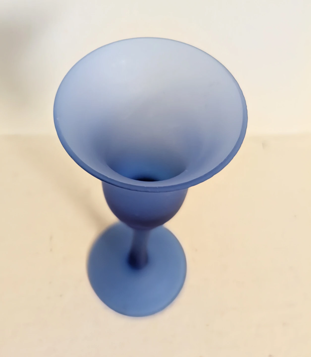 Frosted Blue Glass Candle Holder - photo 2