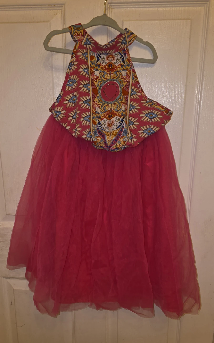 Girls Pink Tulle Skirt & Embellished Top Set