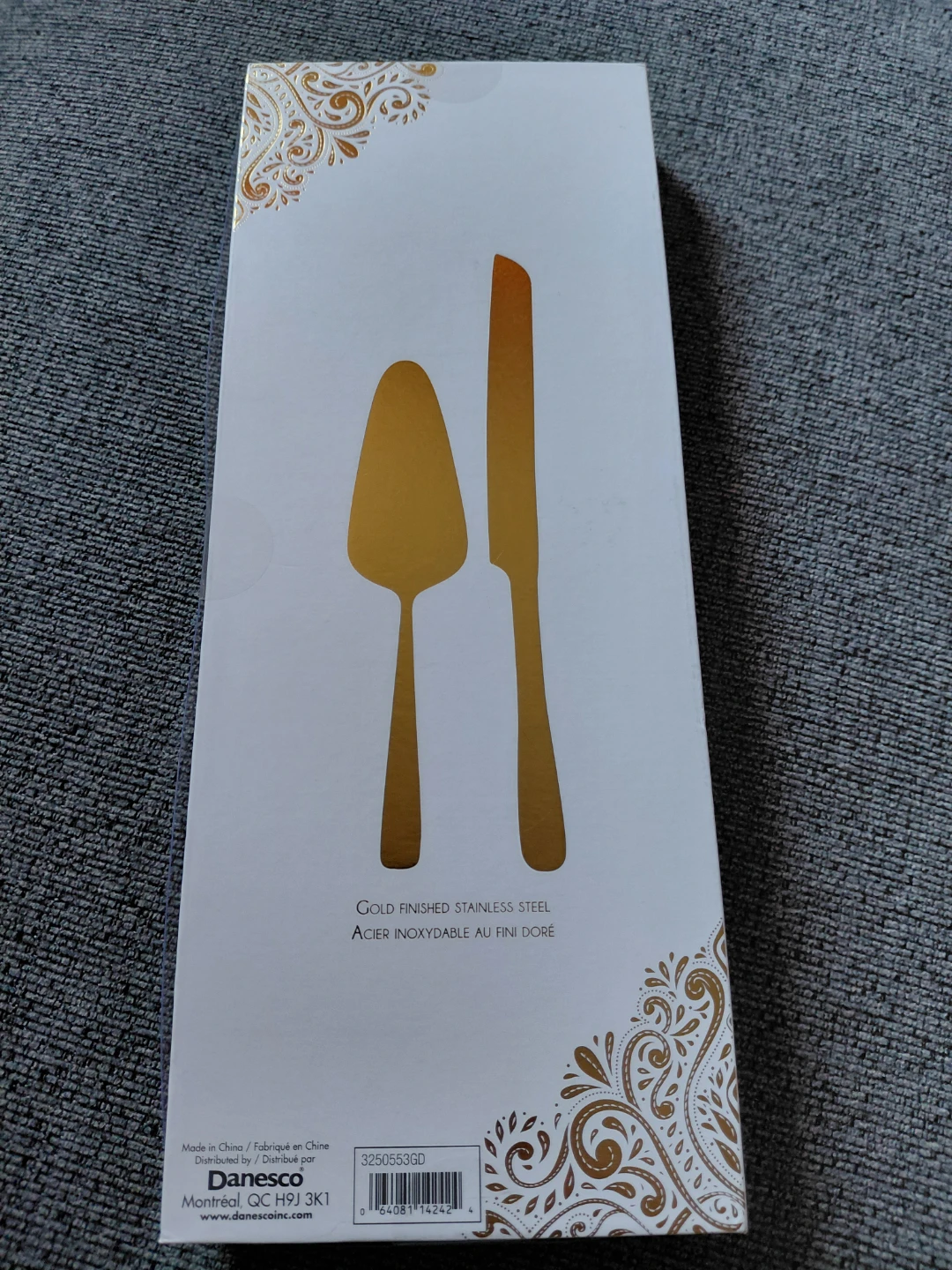 Gold Finish Cake Server and Knife Set - photo 3