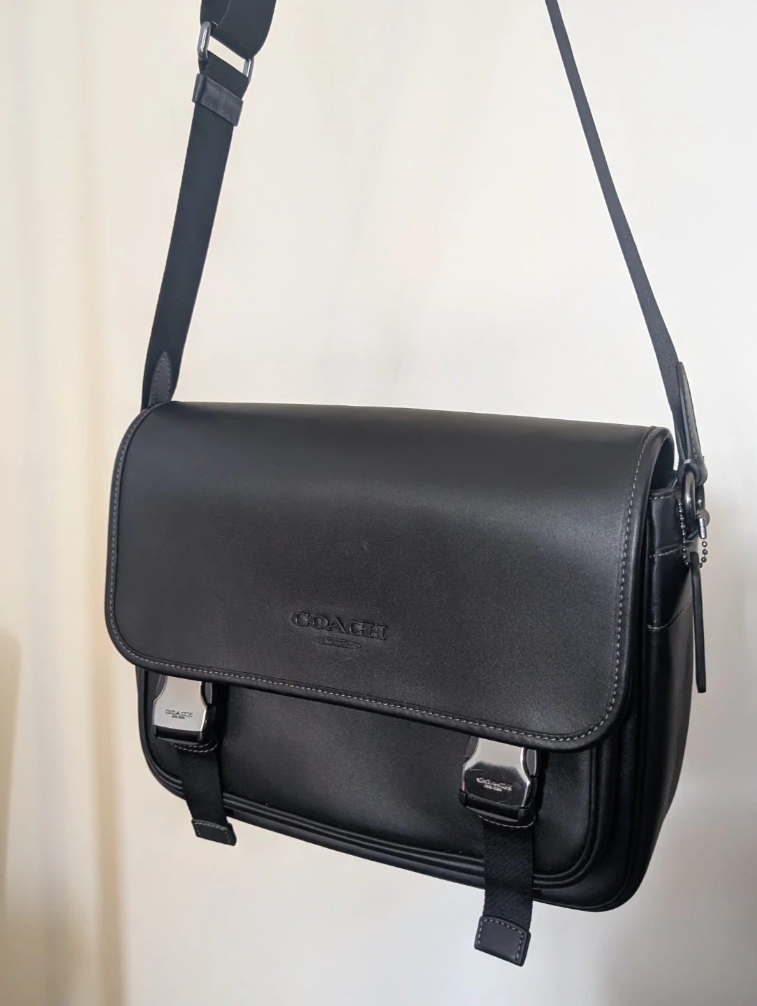 Coach Black Leather Messenger Bag