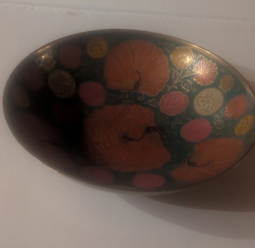 Decorative Brass Enamel Bowl