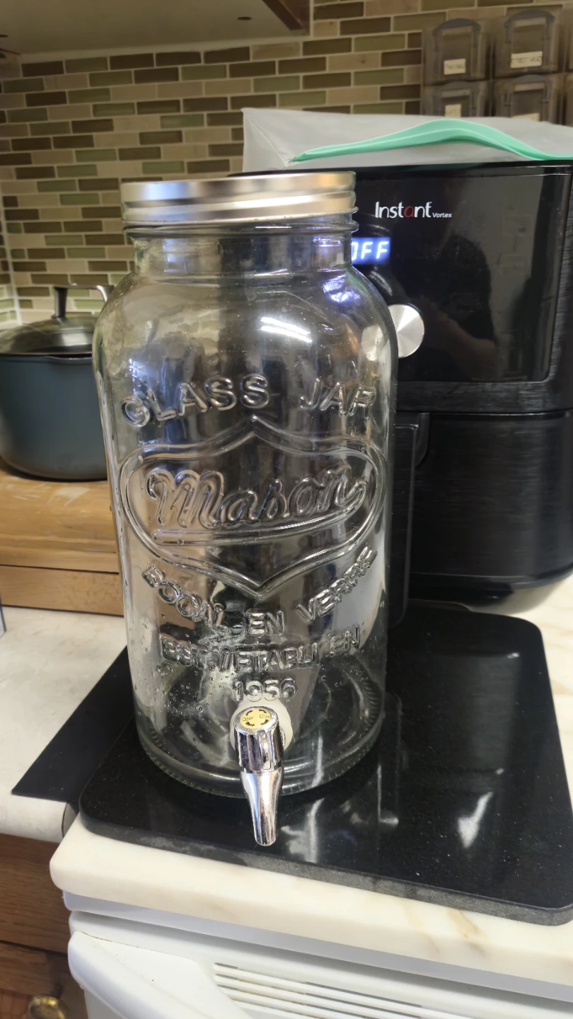 Glass Mason Jar Beverage Dispenser with Spigot - photo 2