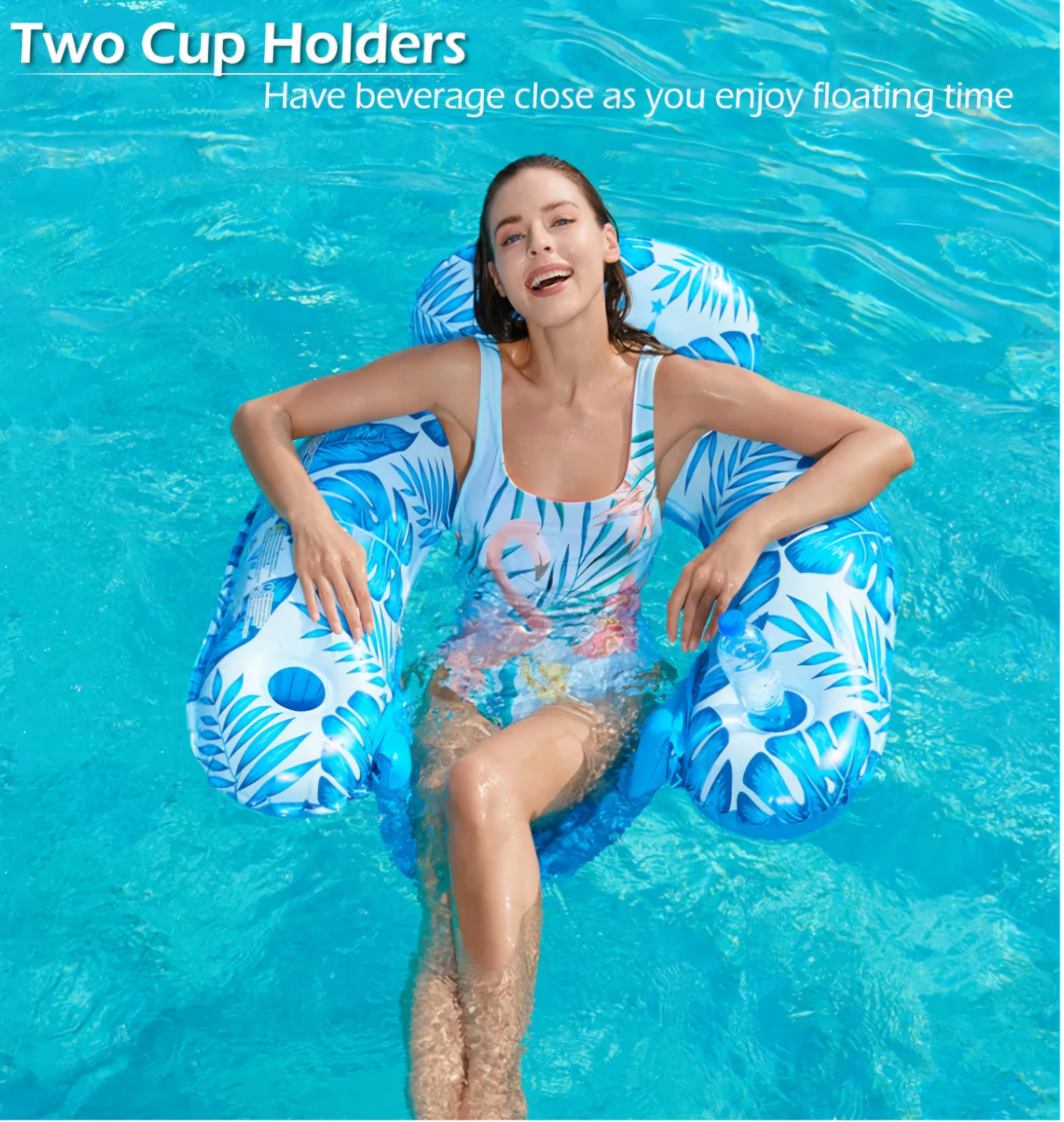 Inflatable Pool Float Lounge Chair with Cup Holders - photo 3