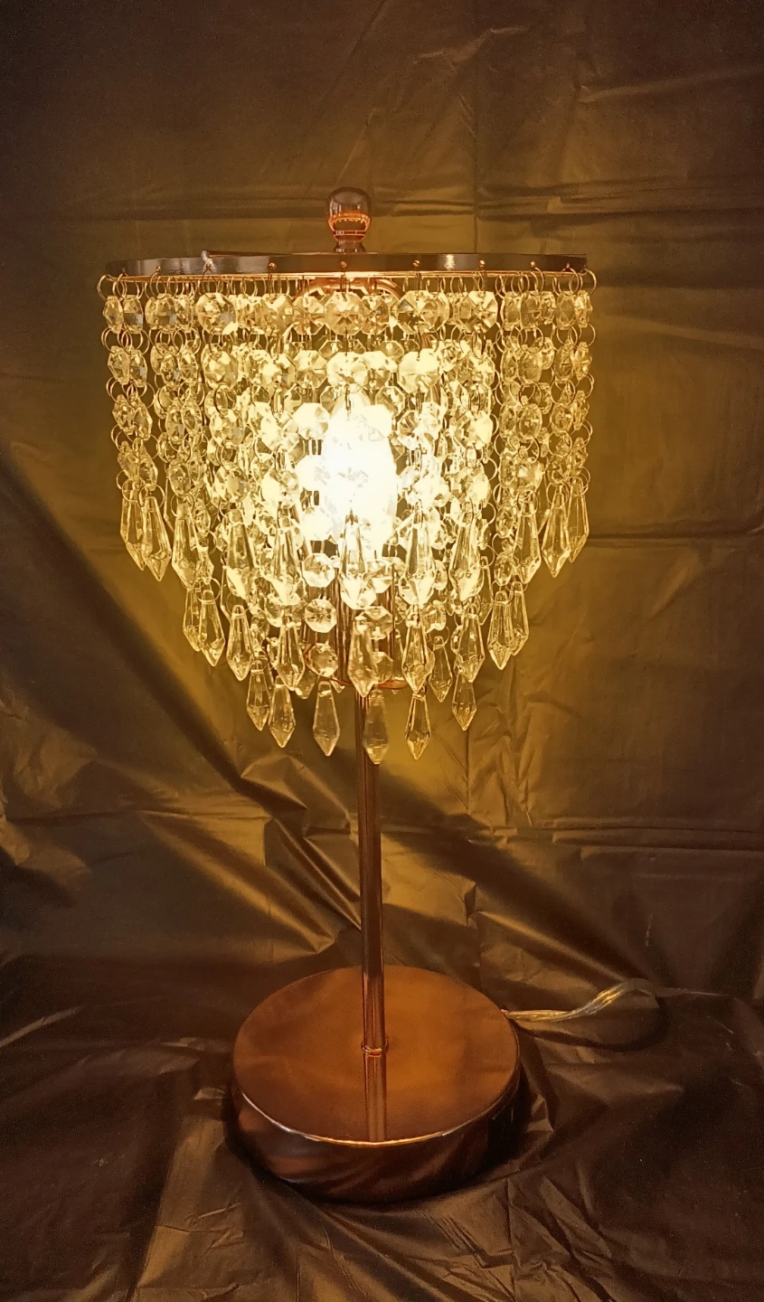 Rose Gold Crystal Touch Lamp - 17" H  USB Port & 3 Light Levels - photo 3