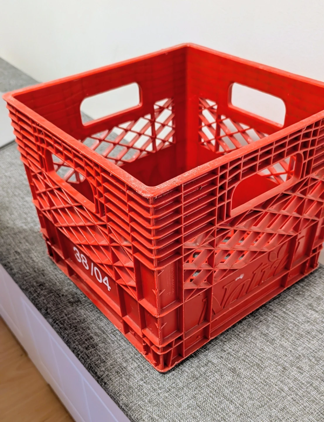 Red Plastic Storage Crate