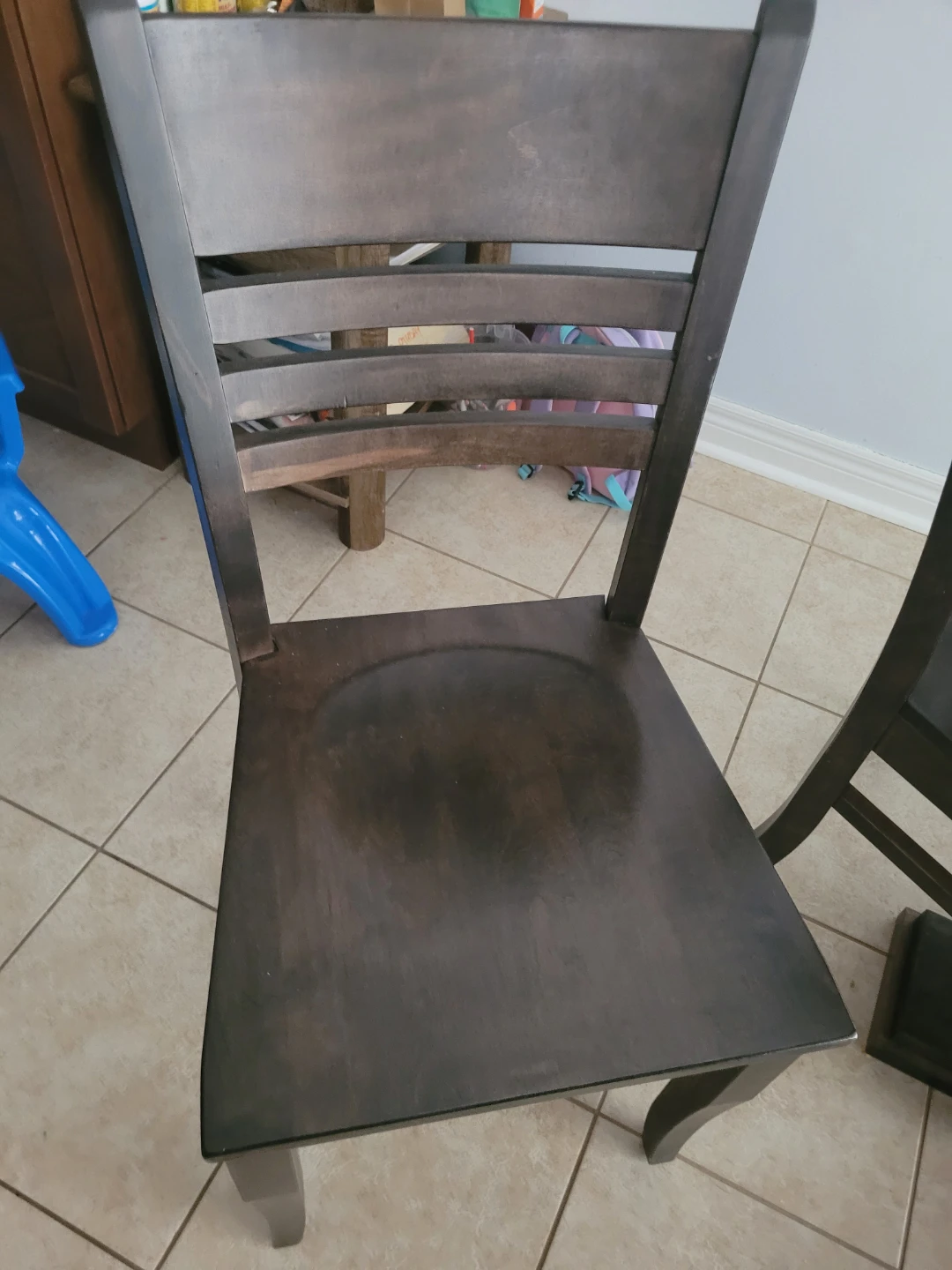 Dark Wood Dining Table and Chairs Set