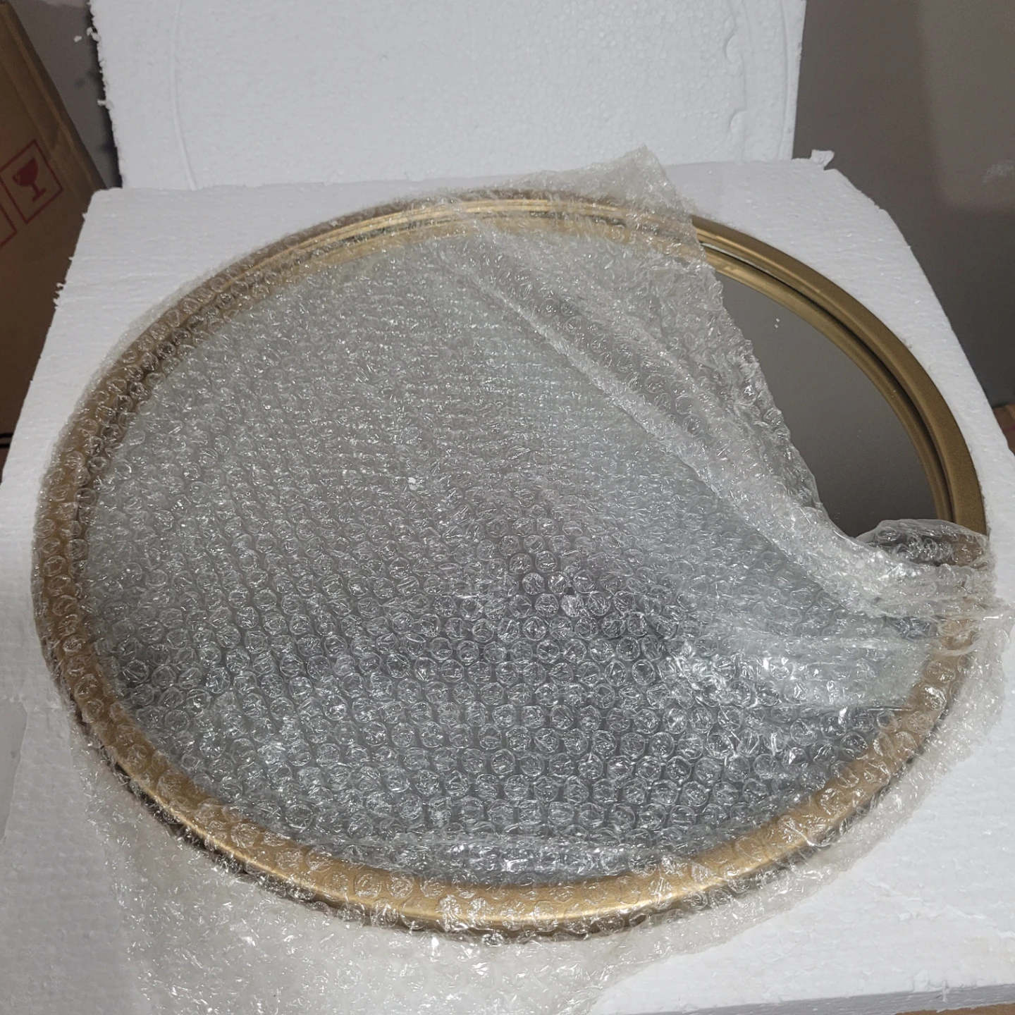 Gold Round Mirror