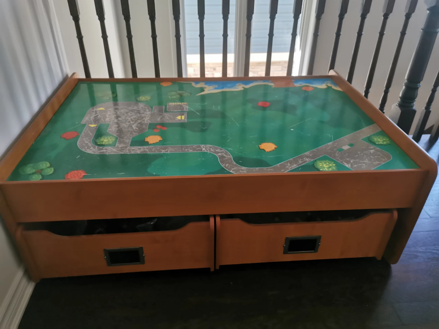 Wooden Play Table with Drawers