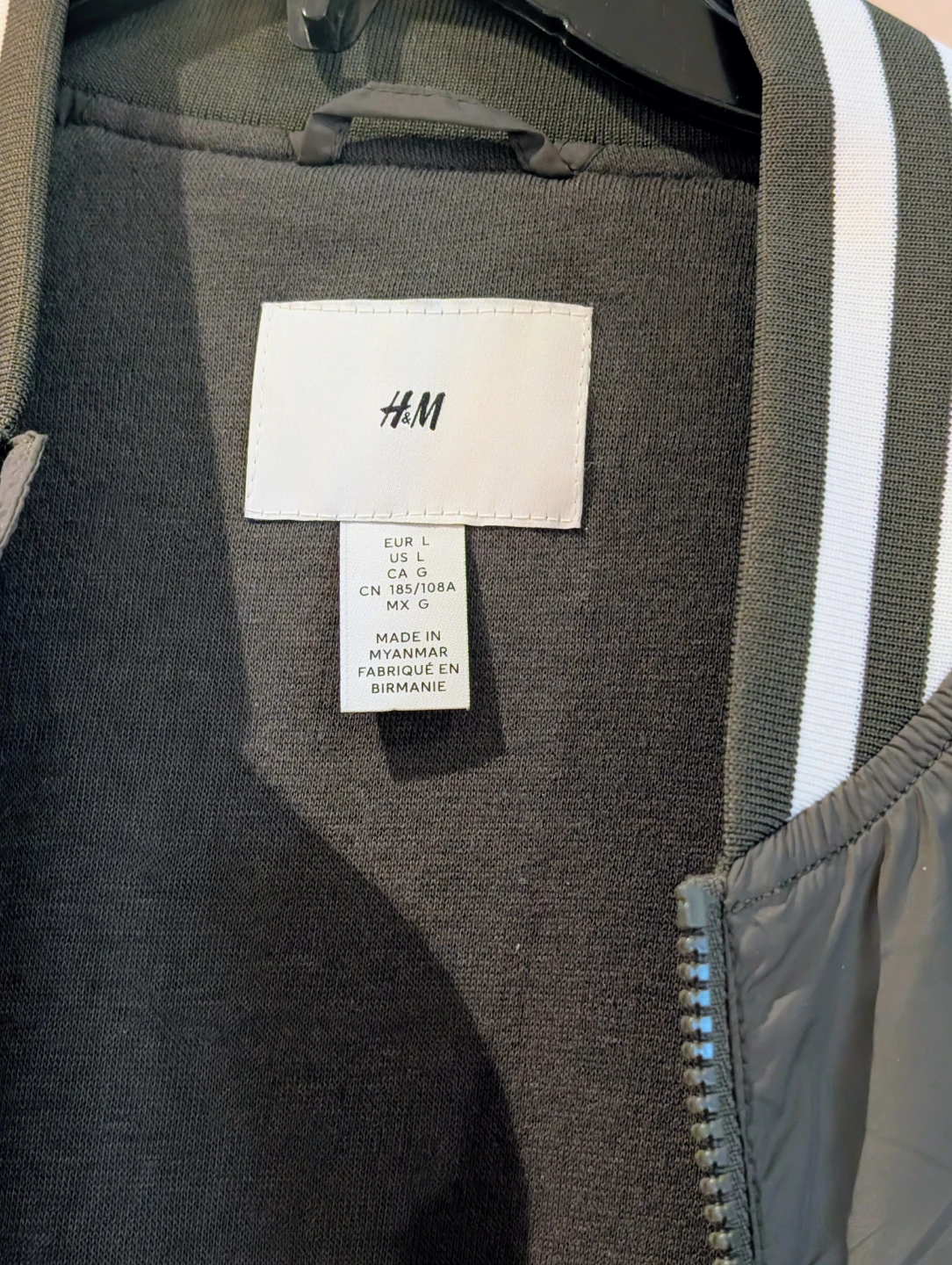 H&M Olive Green Bomber Jacket Size L - photo 4