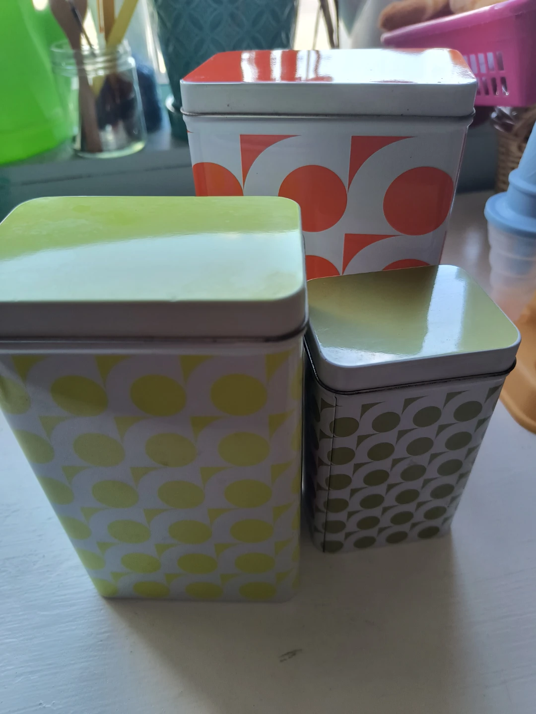 Set of 3 IKEA Tin Storage Containers