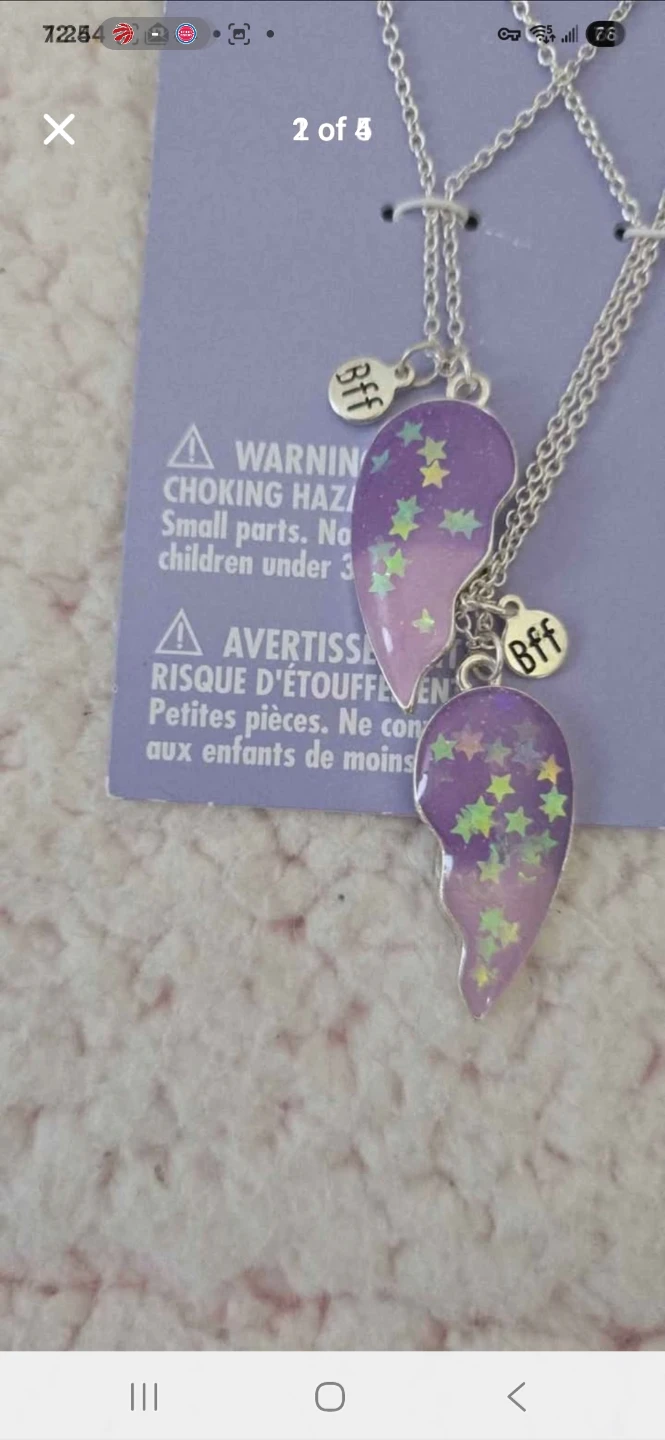 New! Claire's Best Friends "BFF" Necklace Set of 2