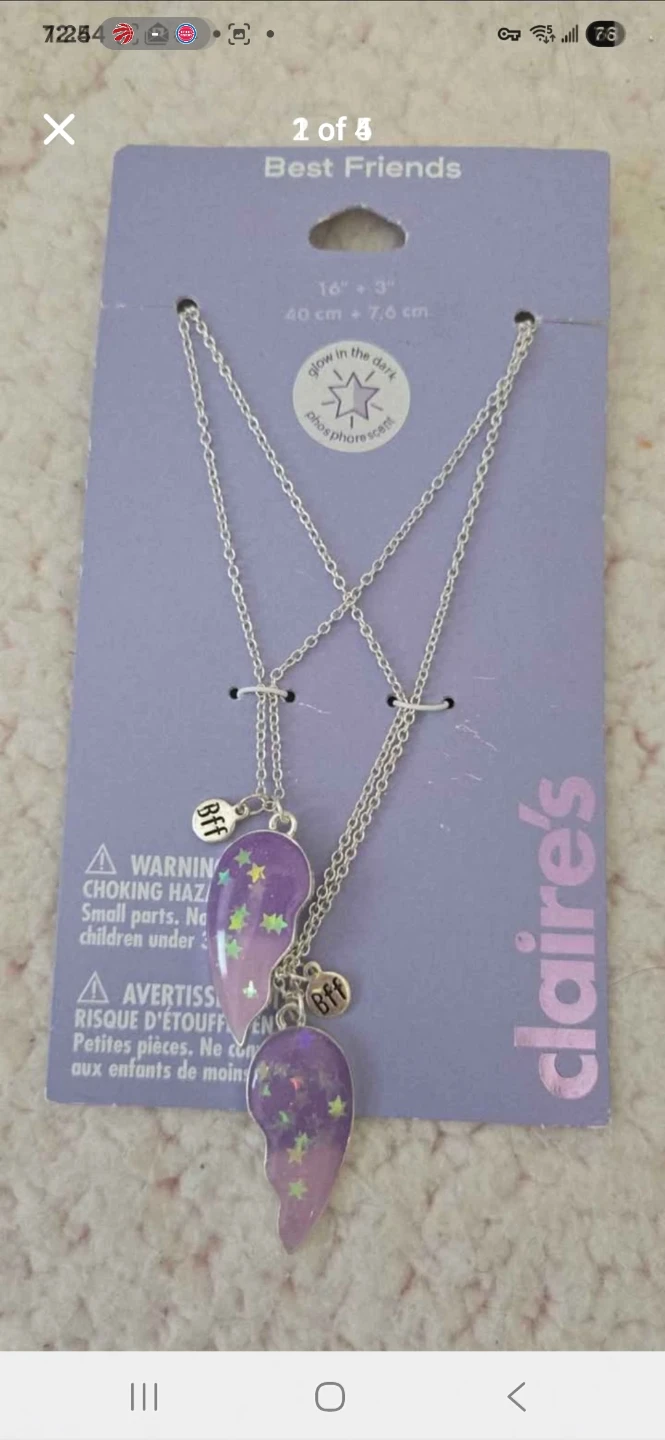 New! Claire's Best Friends "BFF" Necklace Set of 2 - photo 2