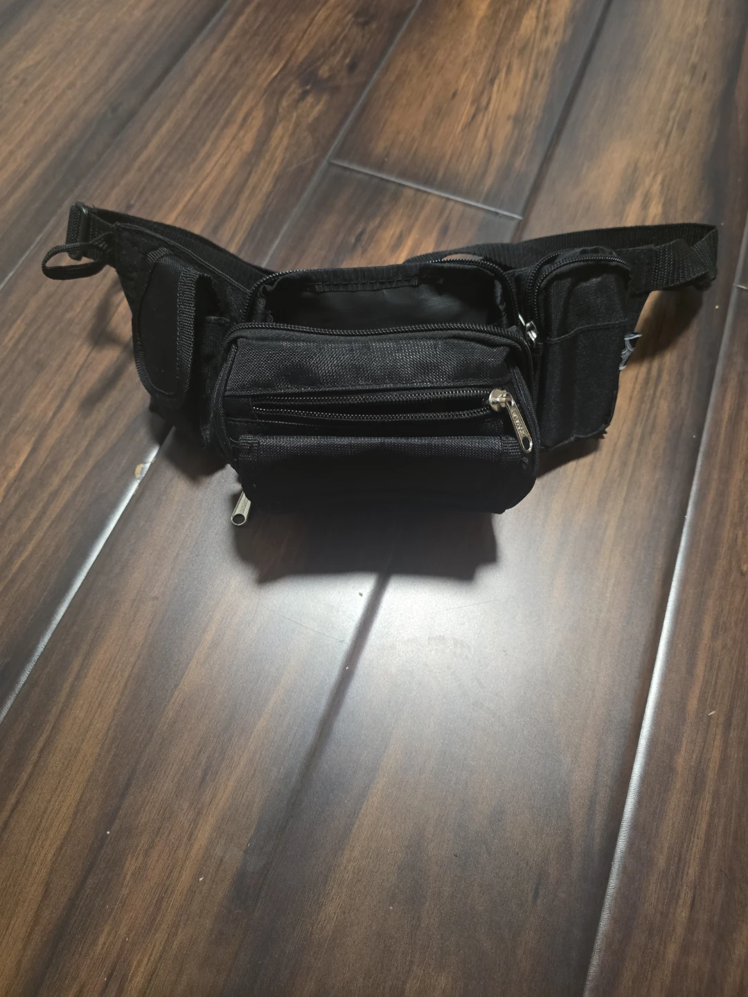 Black Fanny Pack with Multiple Pockets