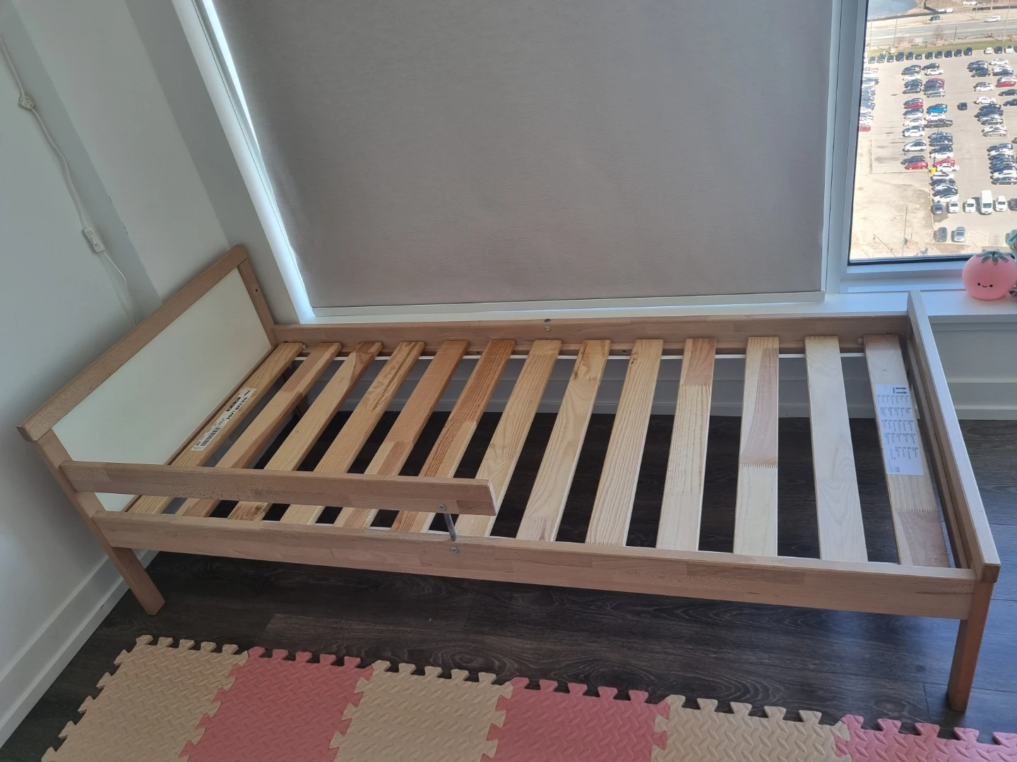 IKEA Wooden Toddler Bed Frame + Mattress + matress protector - photo 2