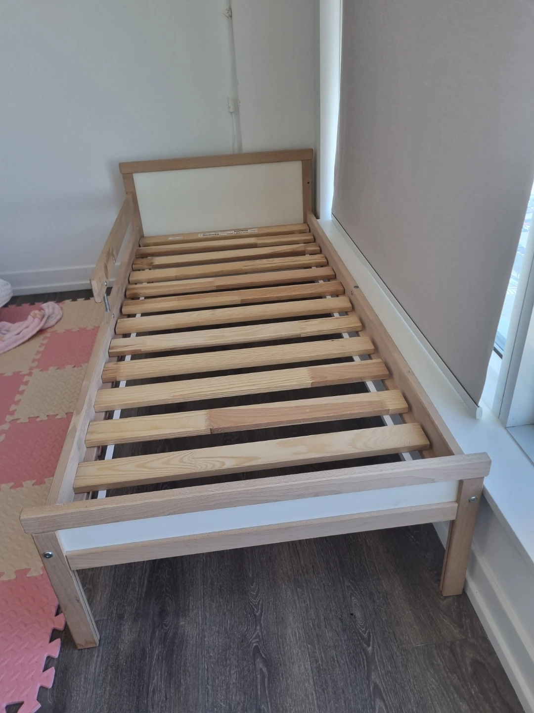 IKEA Wooden Toddler Bed Frame + Mattress + matress protector - photo 3