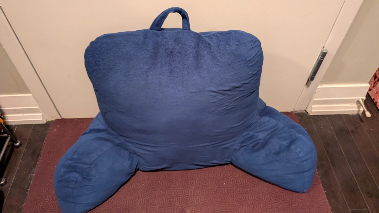 Navy Blue Reading Pillow with Arms
