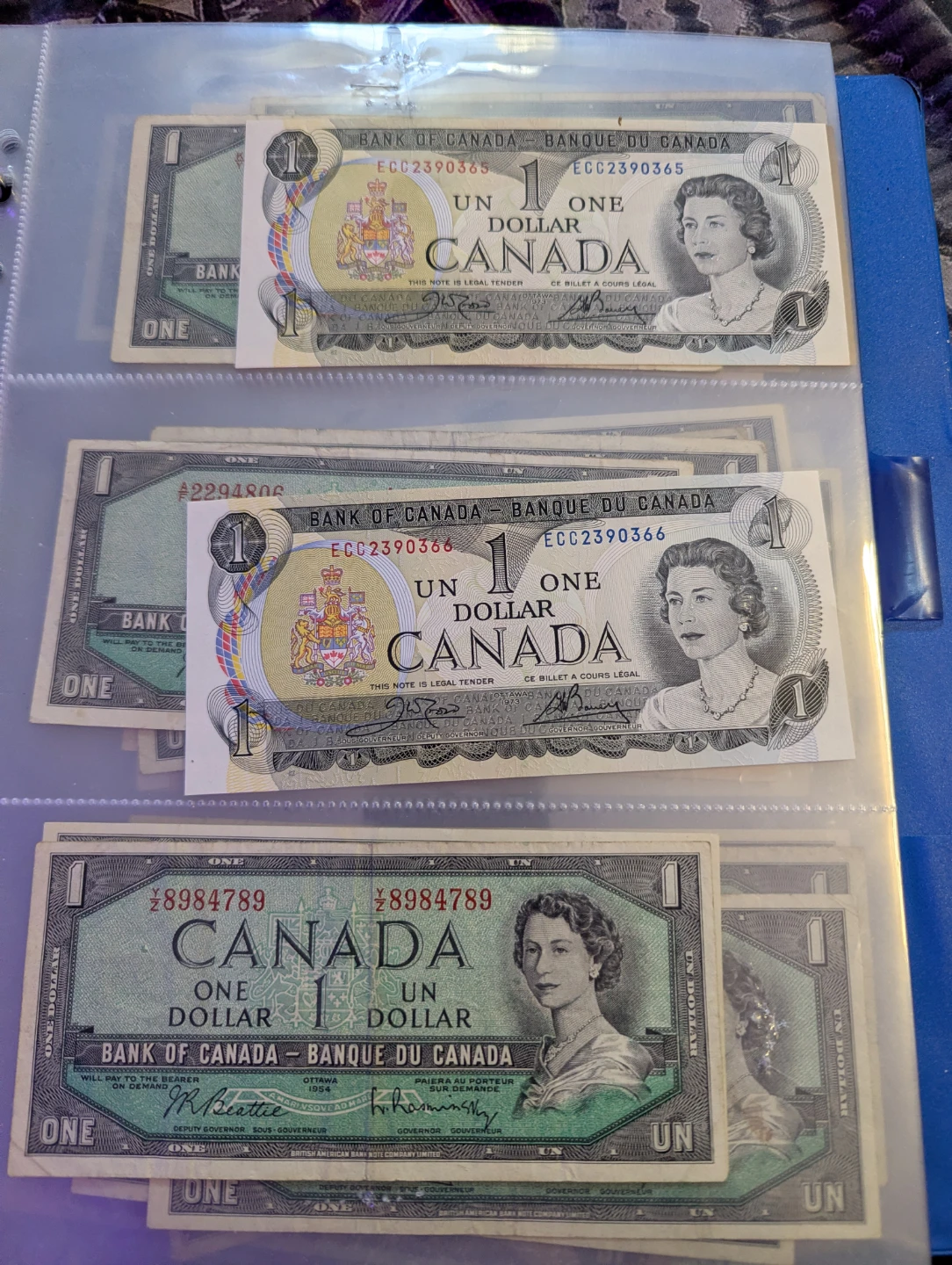 42 Canadian notes most uncirculated and some minor circulation