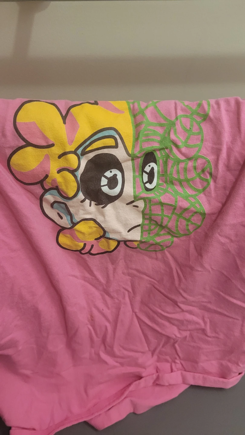 Pink T-Shirt with Cartoon Character Graphic