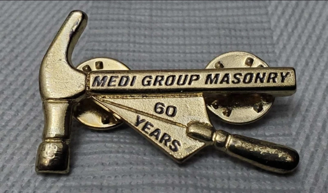 Medi group masonry 60 year anniversary pin