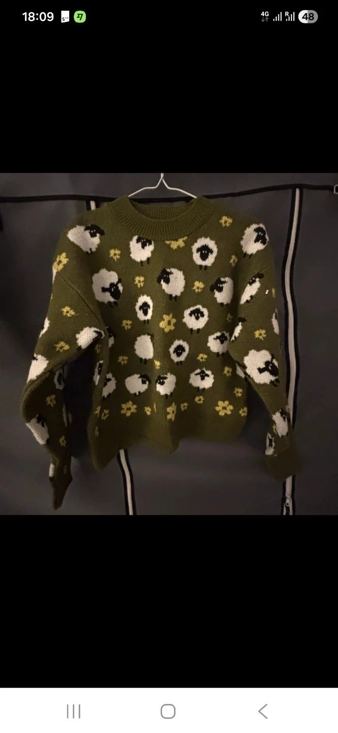 Green Sheep Pattern Sweater