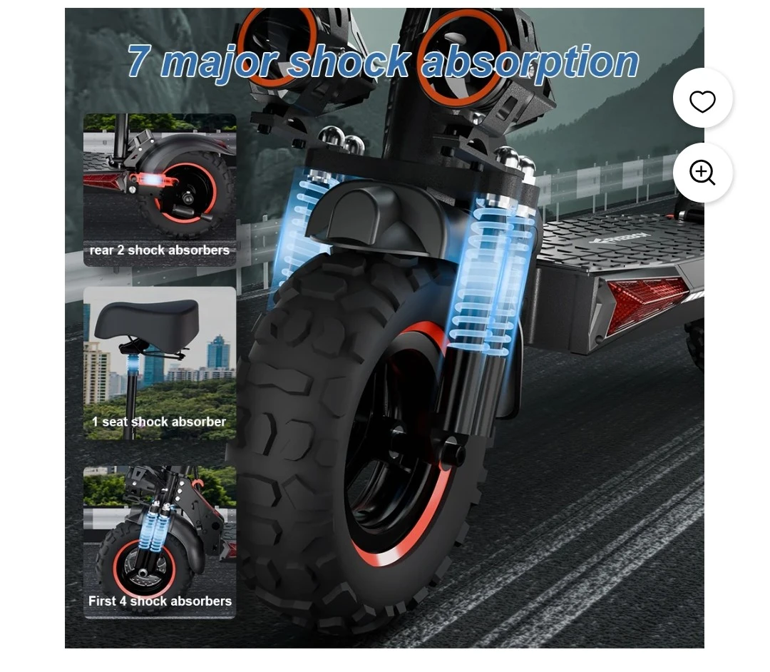 Electric Scooter with Dual Headlights and Seat - photo 4