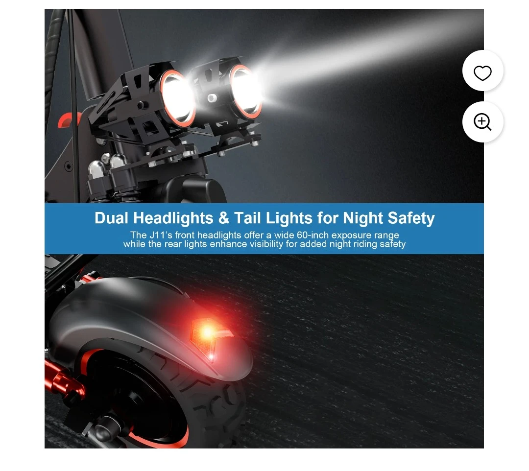 Electric Scooter with Dual Headlights and Seat - photo 5