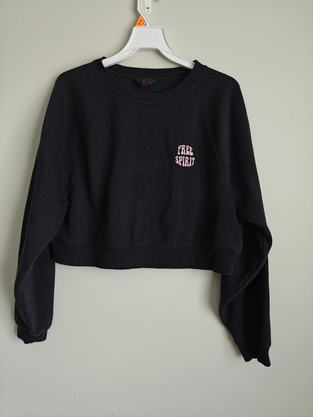 NO BOUNDARIES Black Cropped "Free Spirit" Sweatshirt