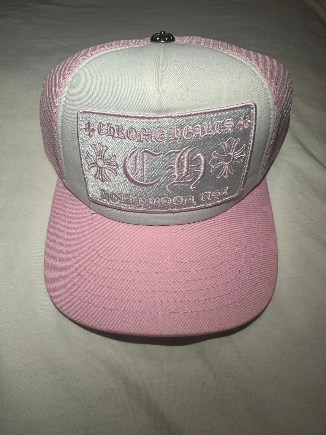 Chrome Hearts Trucker Hat Pink & White