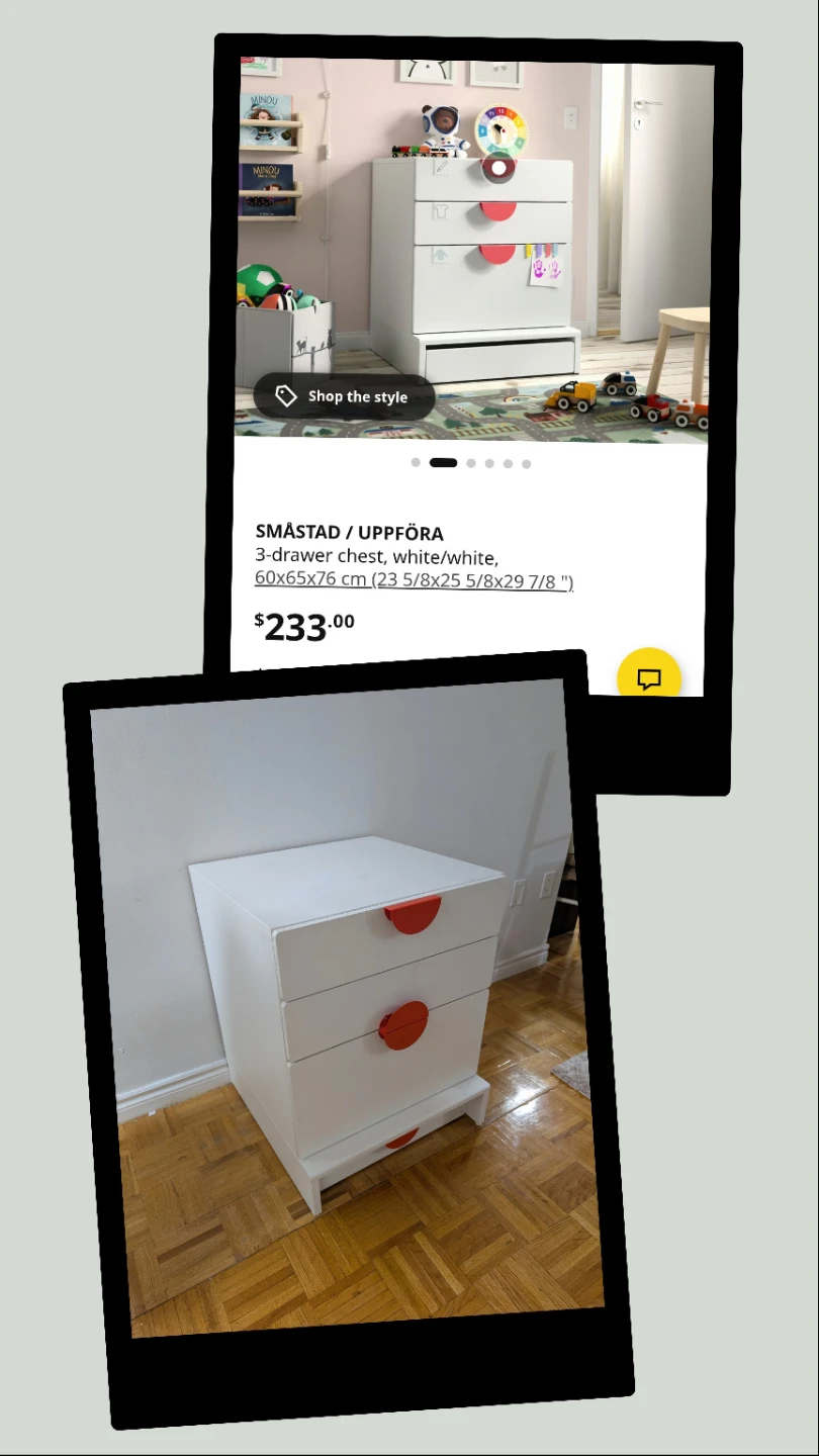 IKEA SMÅSTAD / UPPFÖRA 3-drawer chest, white
