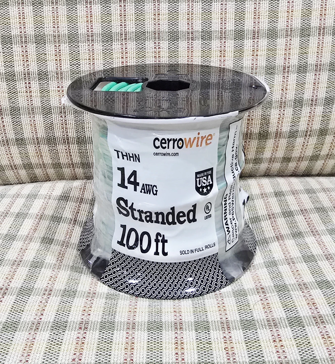 Cerrowire 14 AWG Stranded THHN Wire [100 ft Green] - NEW!