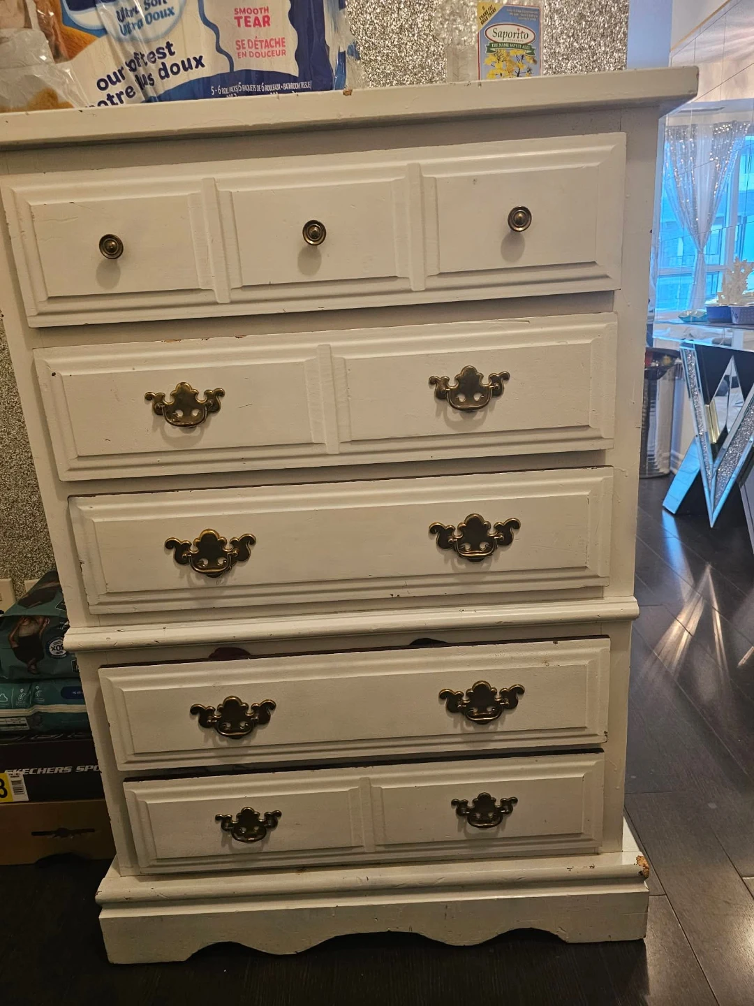 White 5-Drawer Dresser