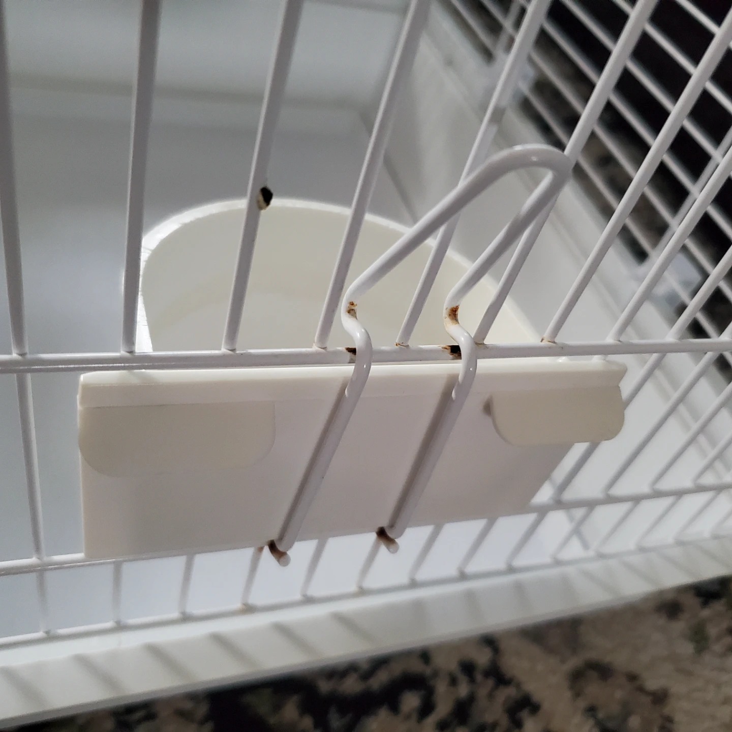 White Bird Cage with Feeder Cups - photo 4
