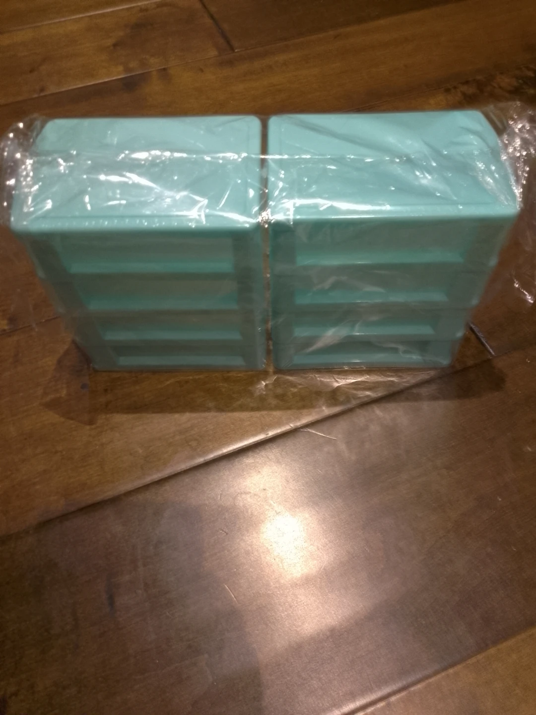 Set of 2 Teal Plastic Drawer Organizers - photo 2