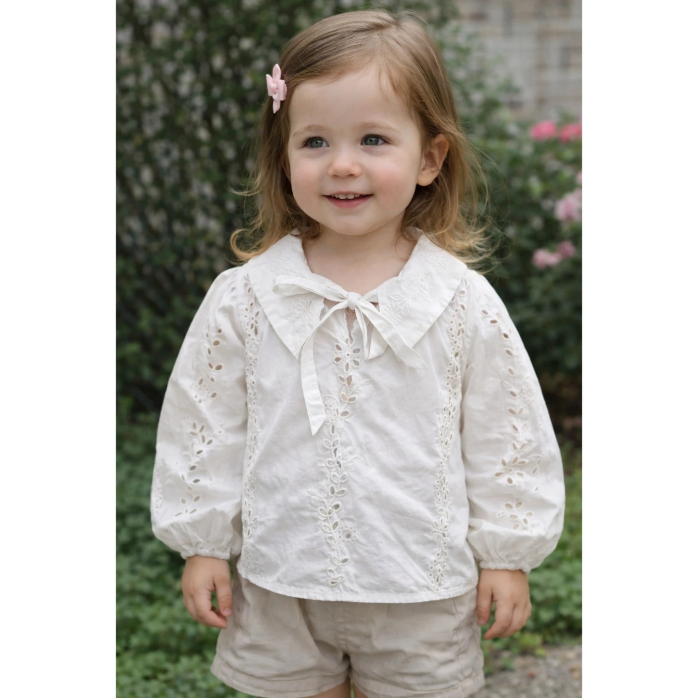 White Embroidered Broderie Anglaise Blouse