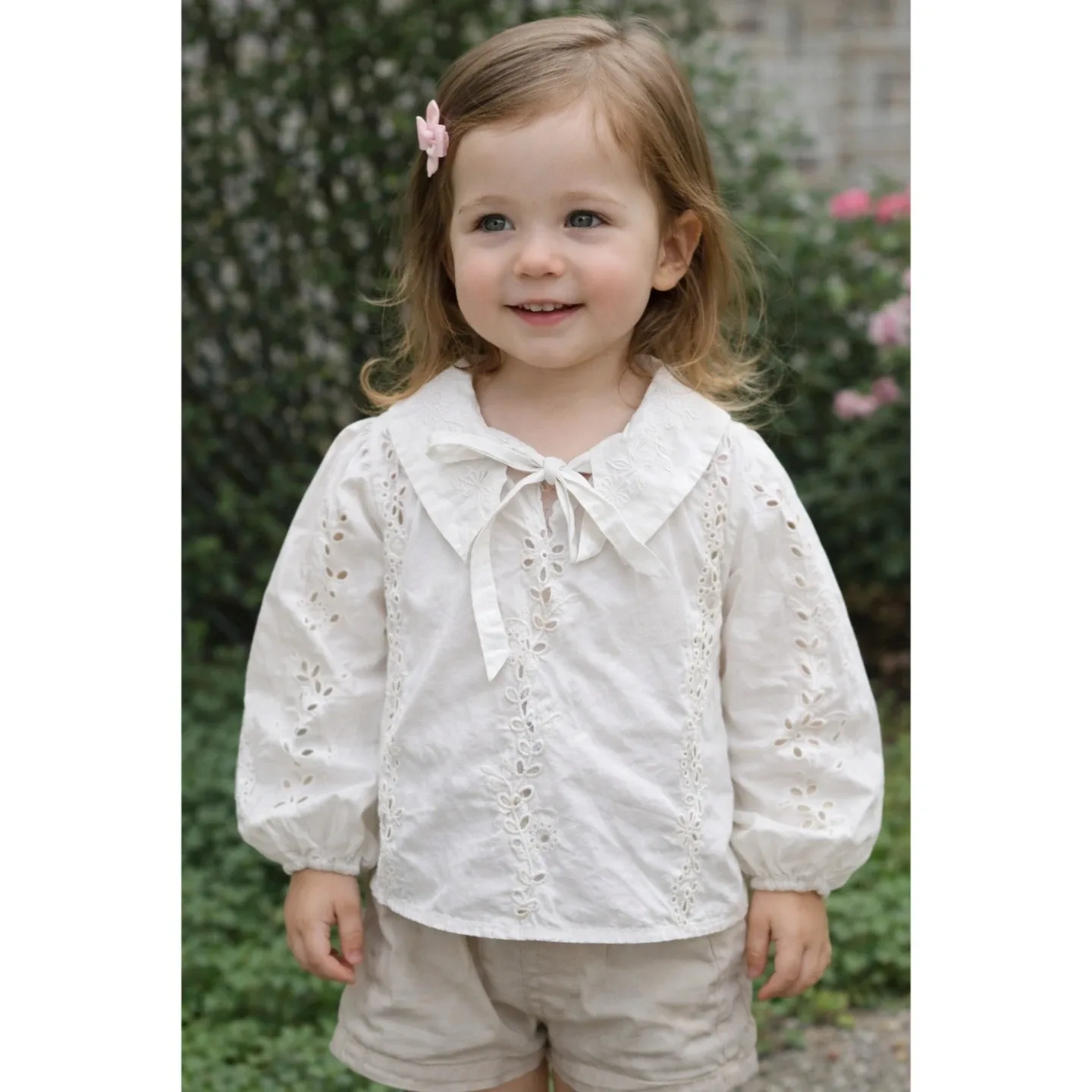 White Embroidered Broderie Anglaise Blouse