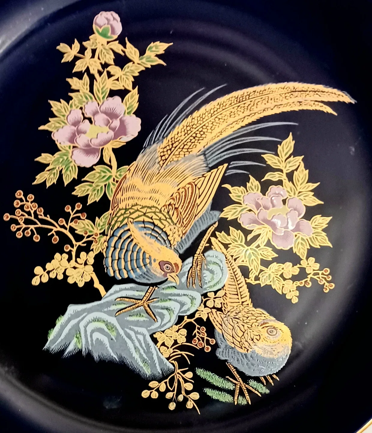 Vtg Golden Pheasant Porcelain Decorative Plate - photo 2
