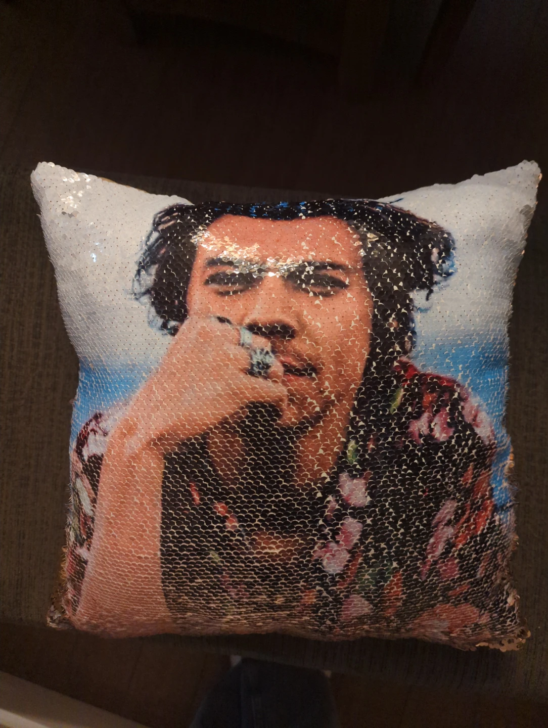 Harry Styles Sequin Pillow