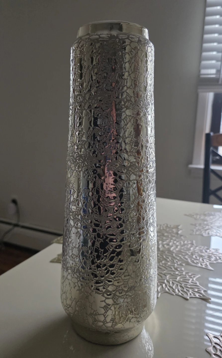 Decorative Silver Embossed Vase