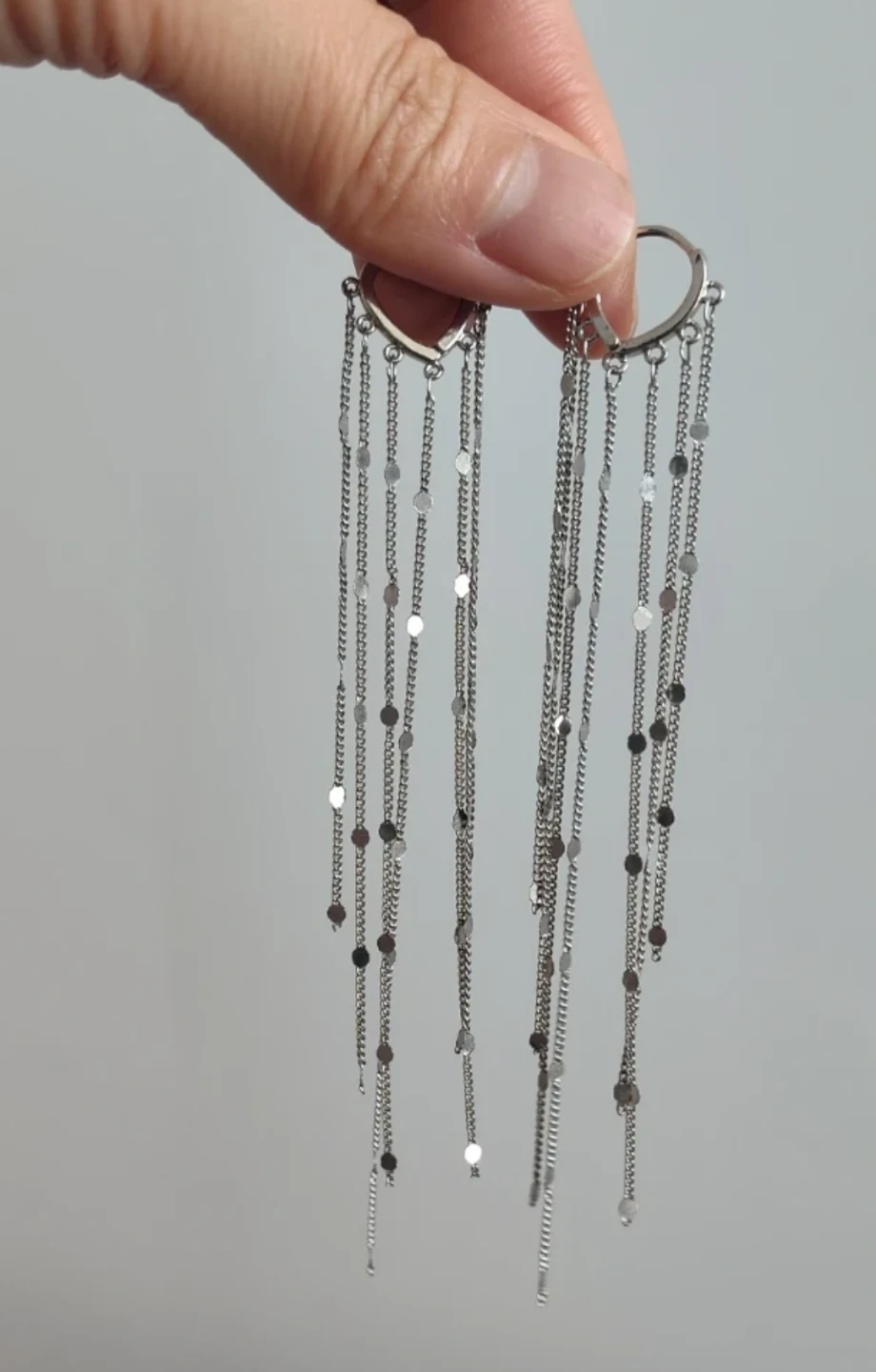 Silver Dangle Chain Earrings