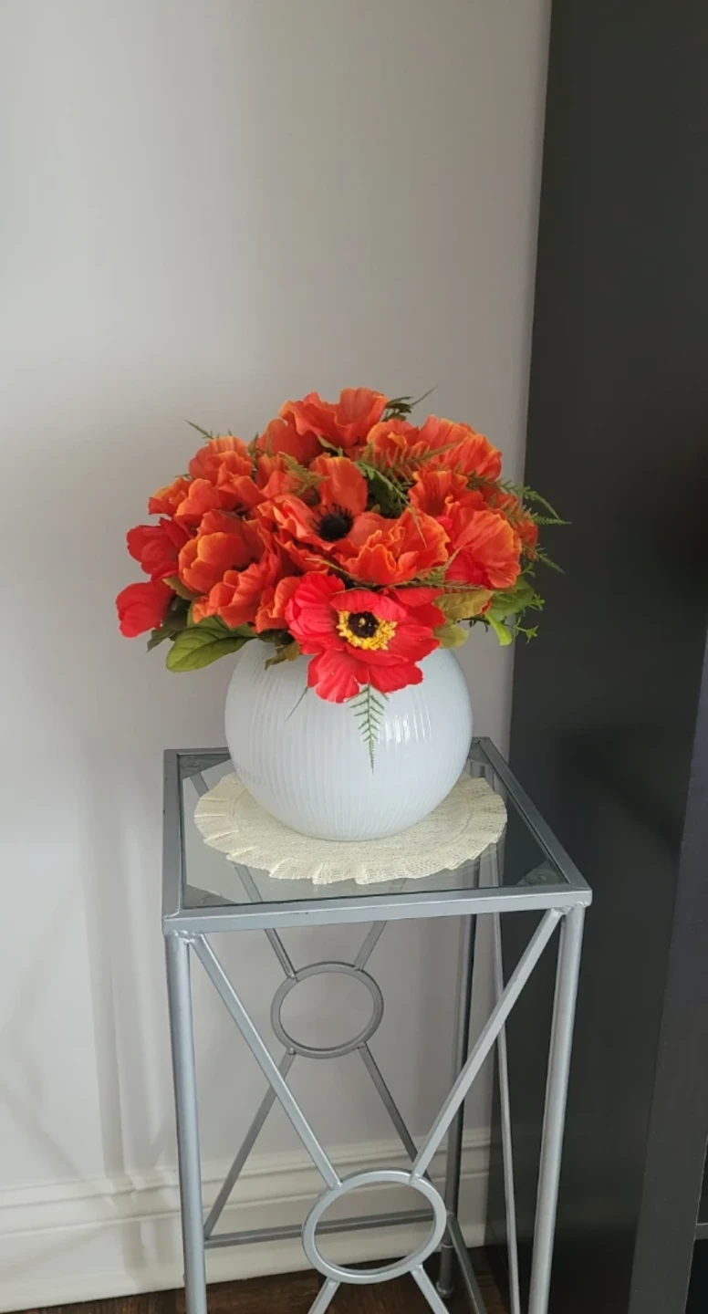 NEW Artificial Flower Arrangement in White Vase