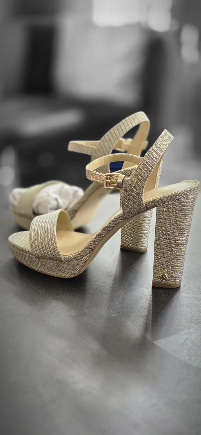 Michael Kors Glitter Block Heels - Gold
