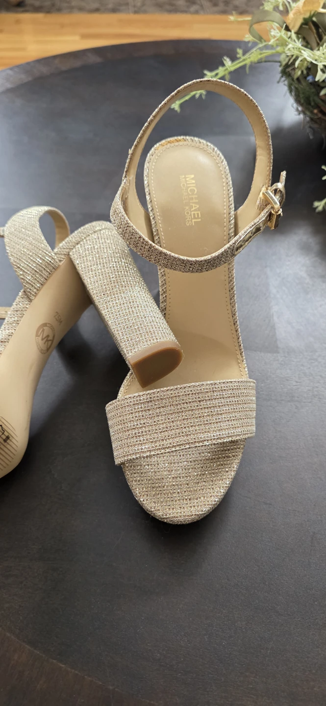 Michael Kors Glitter Block Heels - Gold - photo 2