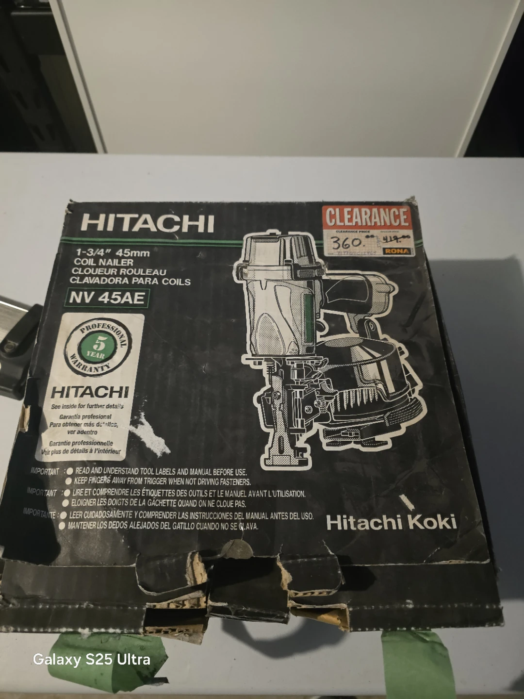 Hitachi NV45AB2 1-3/4" Coil Nailer