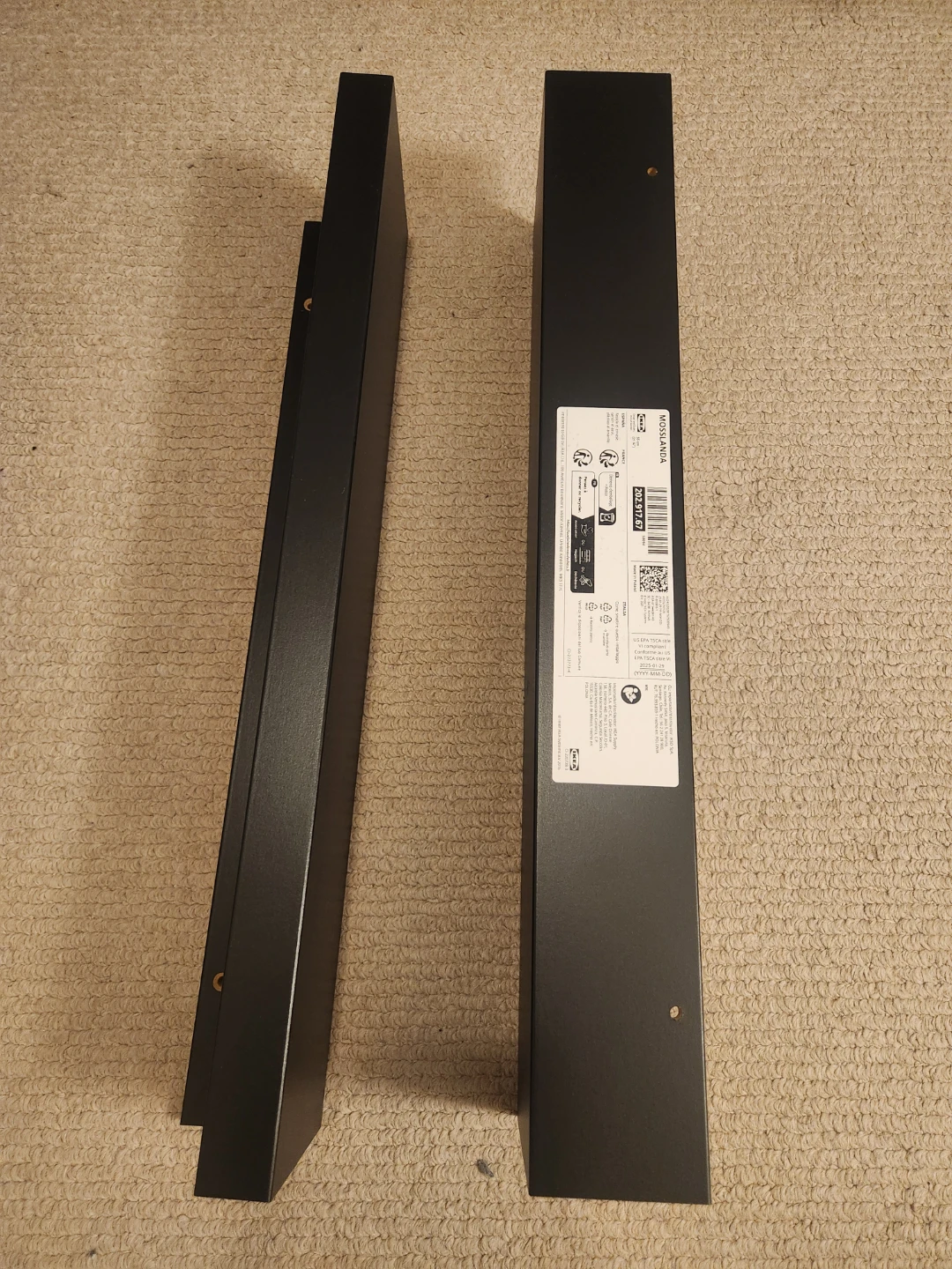 IKEA MOSSLANDA Picture Ledge Black 55cm x 2 - photo 2