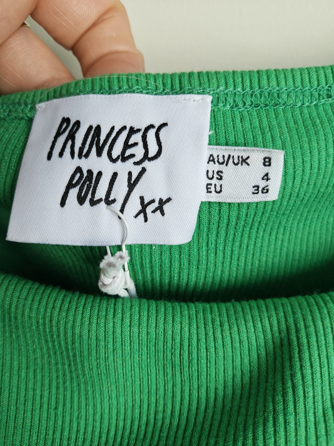 Princess Polly Green Ribbed Long Sleeve Crop Top - photo 4
