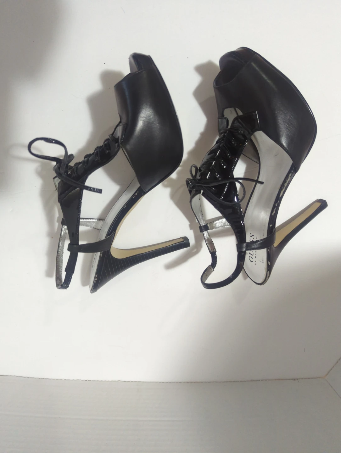 Black Guess Heels with Lace-up Front - photo 3