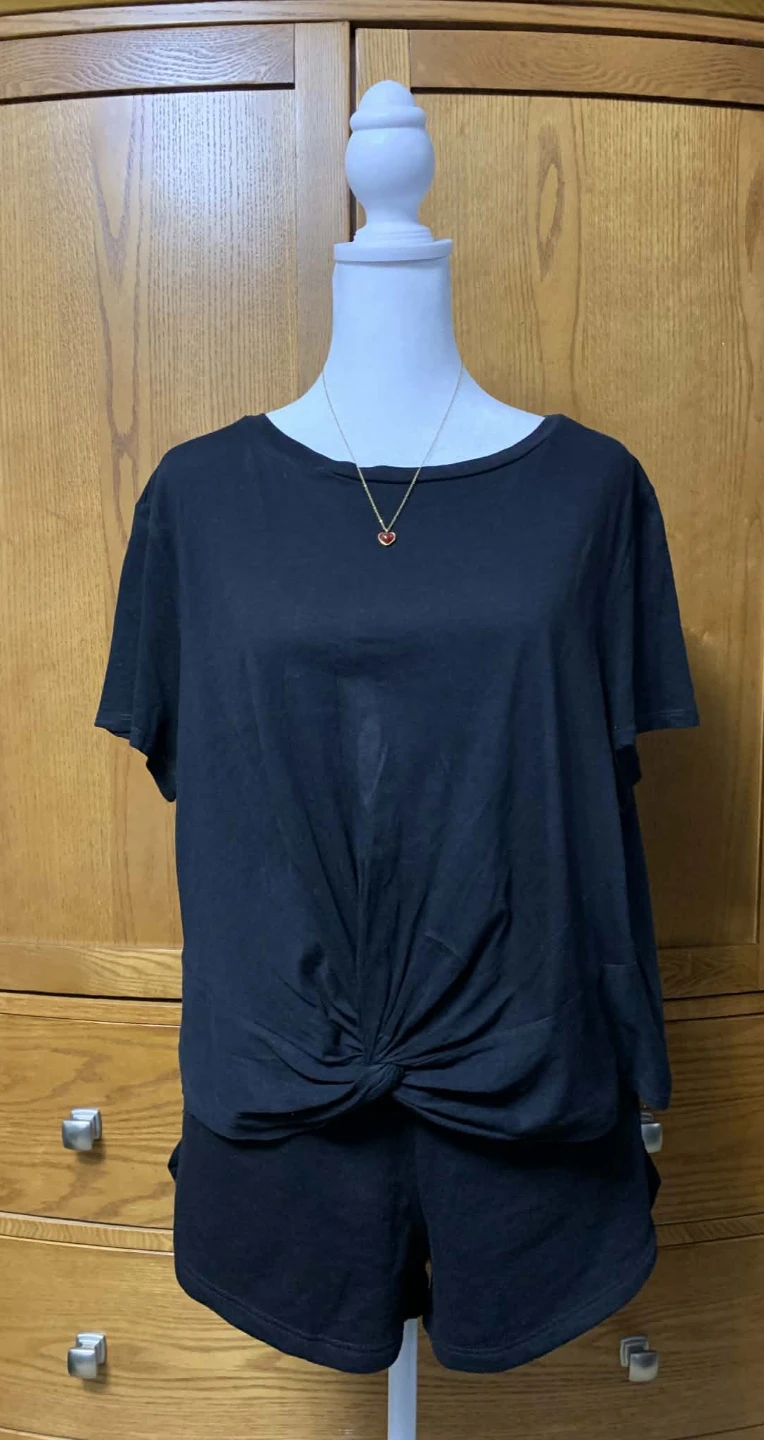 H&M Black Twist Front T-Shirt