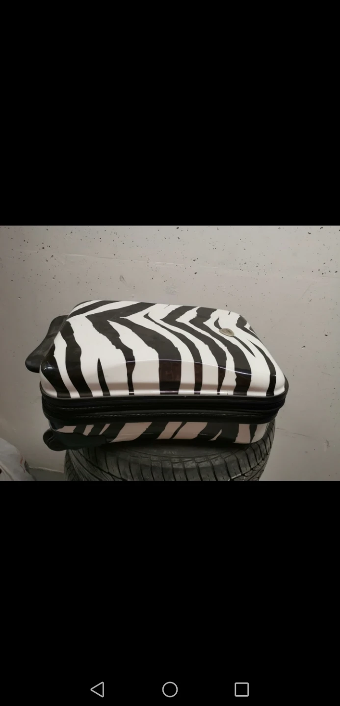 Zebra print suitcase