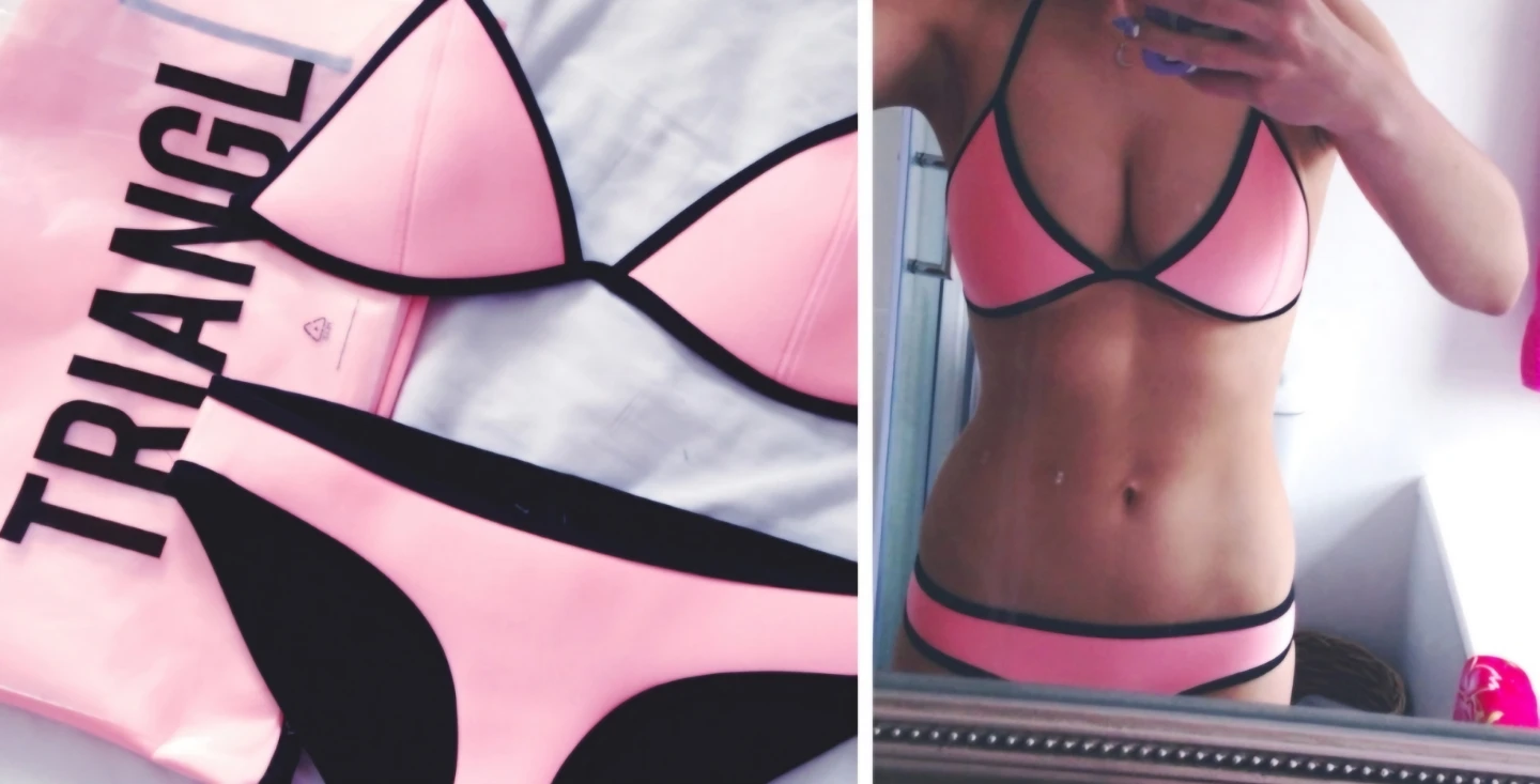 TRIANGL Bikini Set Pink Black Size M